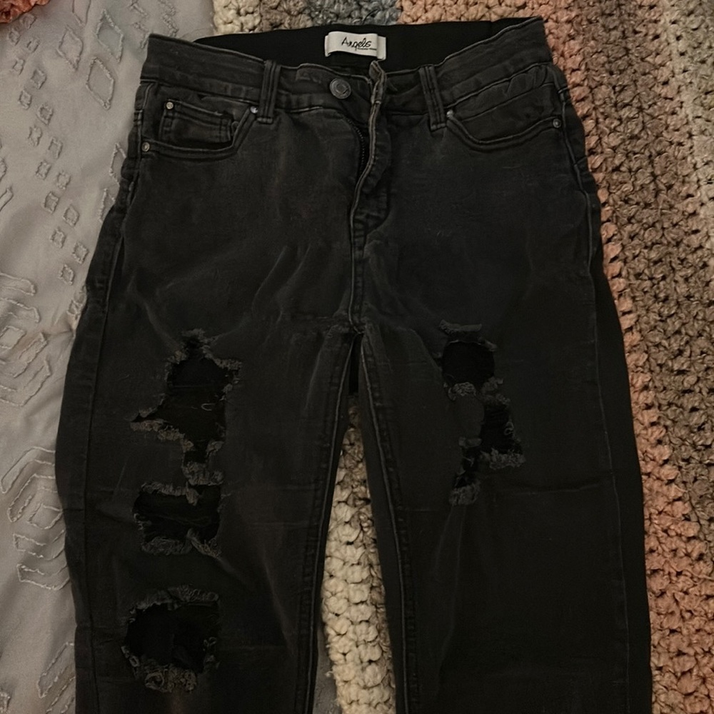 Black ripped jeans